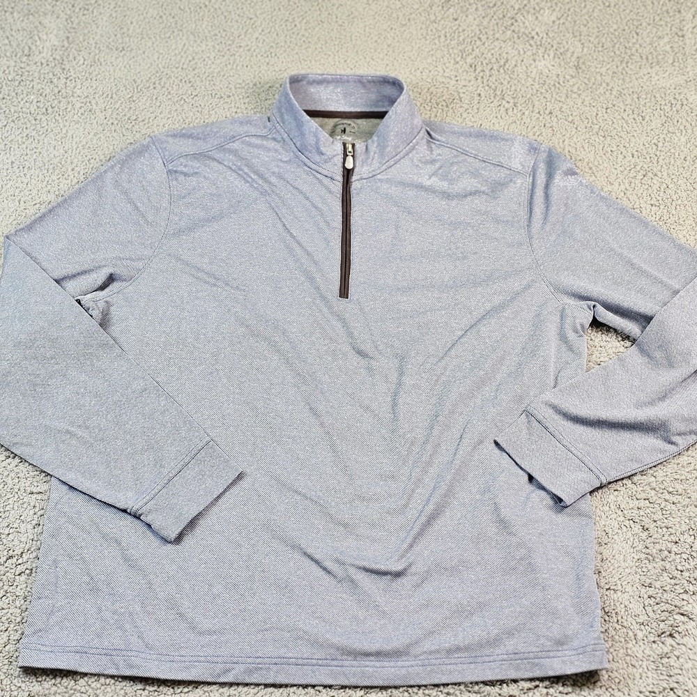 Johnnie-O Top Shelf Pullover Mens XL Blue Striped 1/4 Zip Farber Golf - Picture 2 of 11